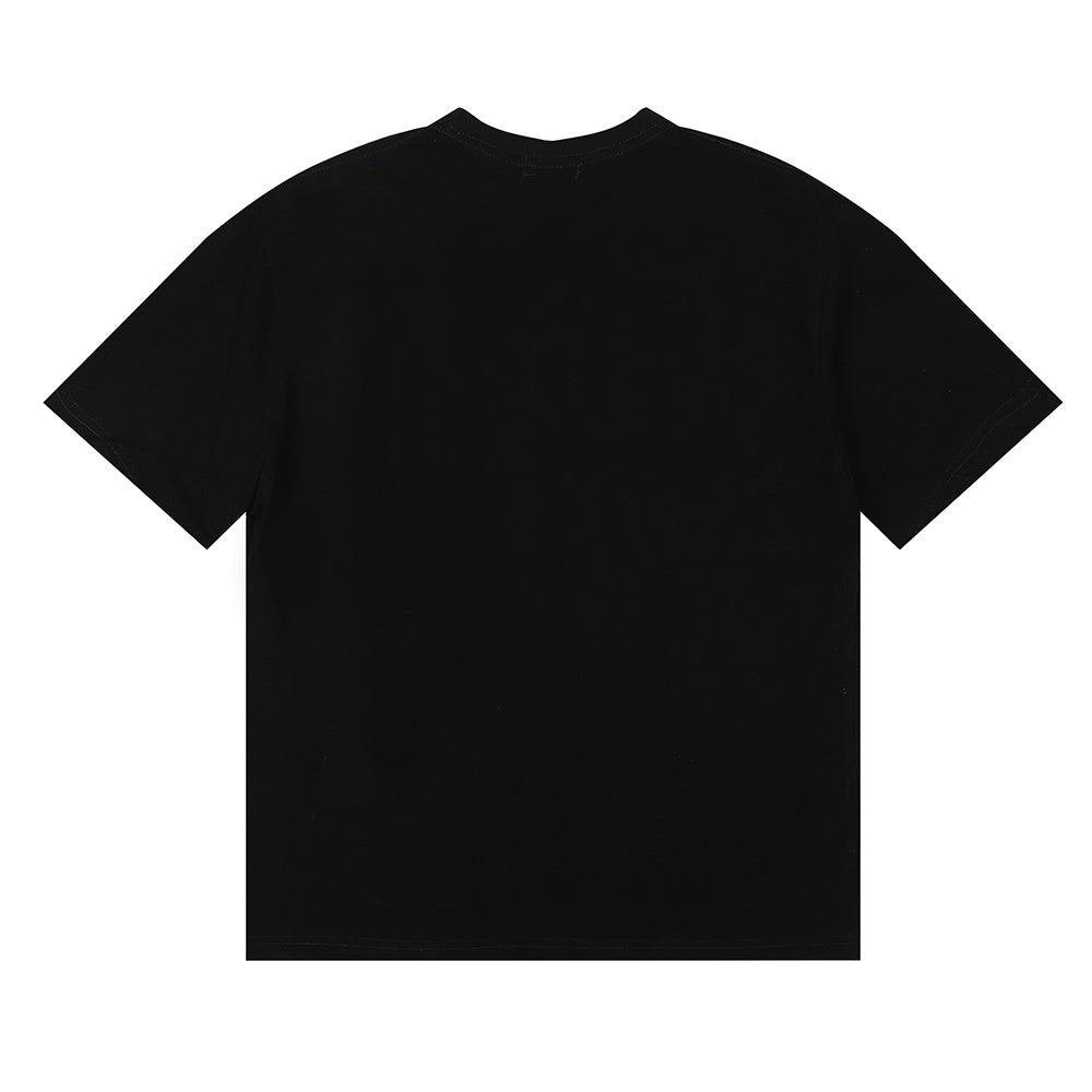 Rhude T-shirts Coconut Sunset Sailing Printing Cotton Casual Loose Short Sleeve Men and Women